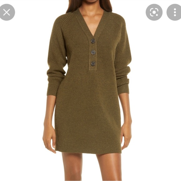 Madewell Olive Green Sweater Dress - Picture 1 of 7